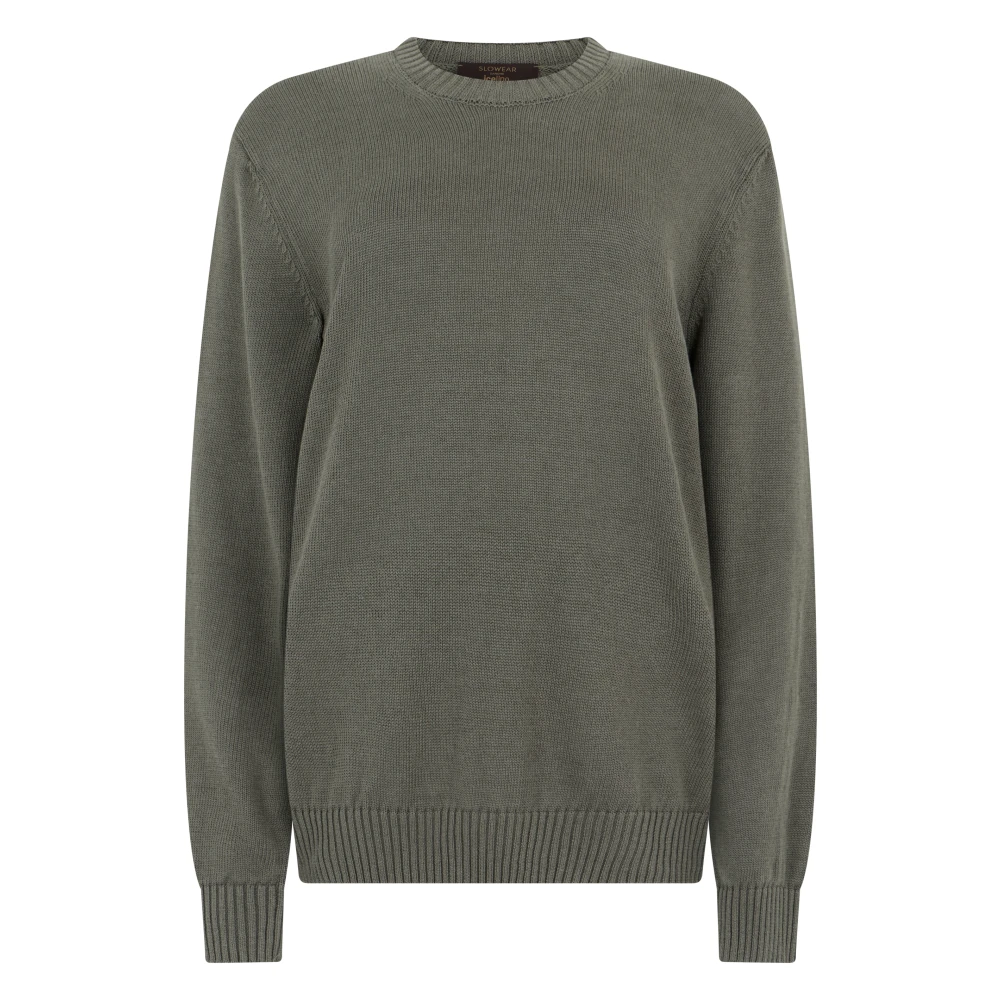 Slowear Men's Green Round-Neck Knit Jumper - Round-Neck Knitwear - 2XL - Knitwear