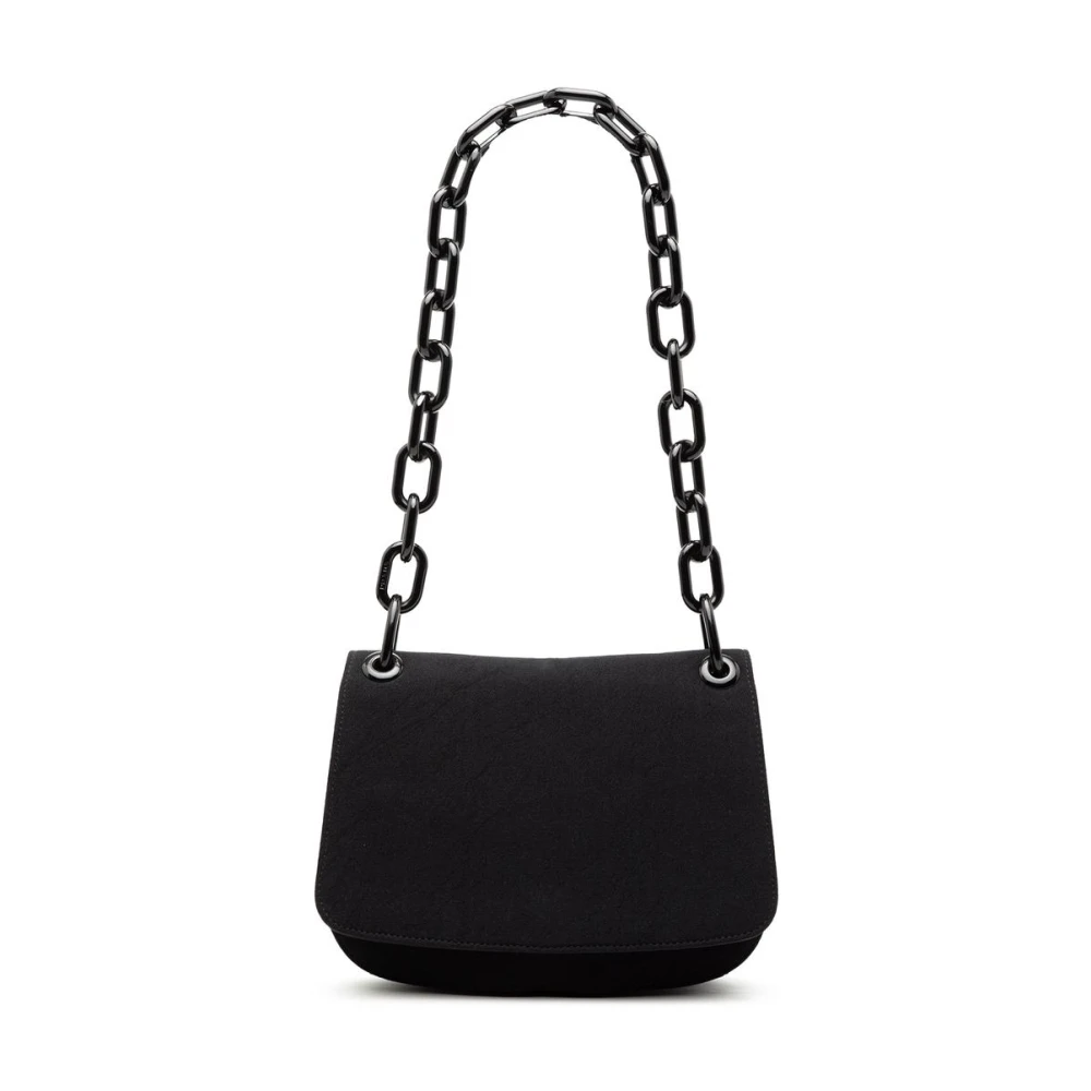 Prada Vintage Women's Black Pre-Owned Flap Chain Bag