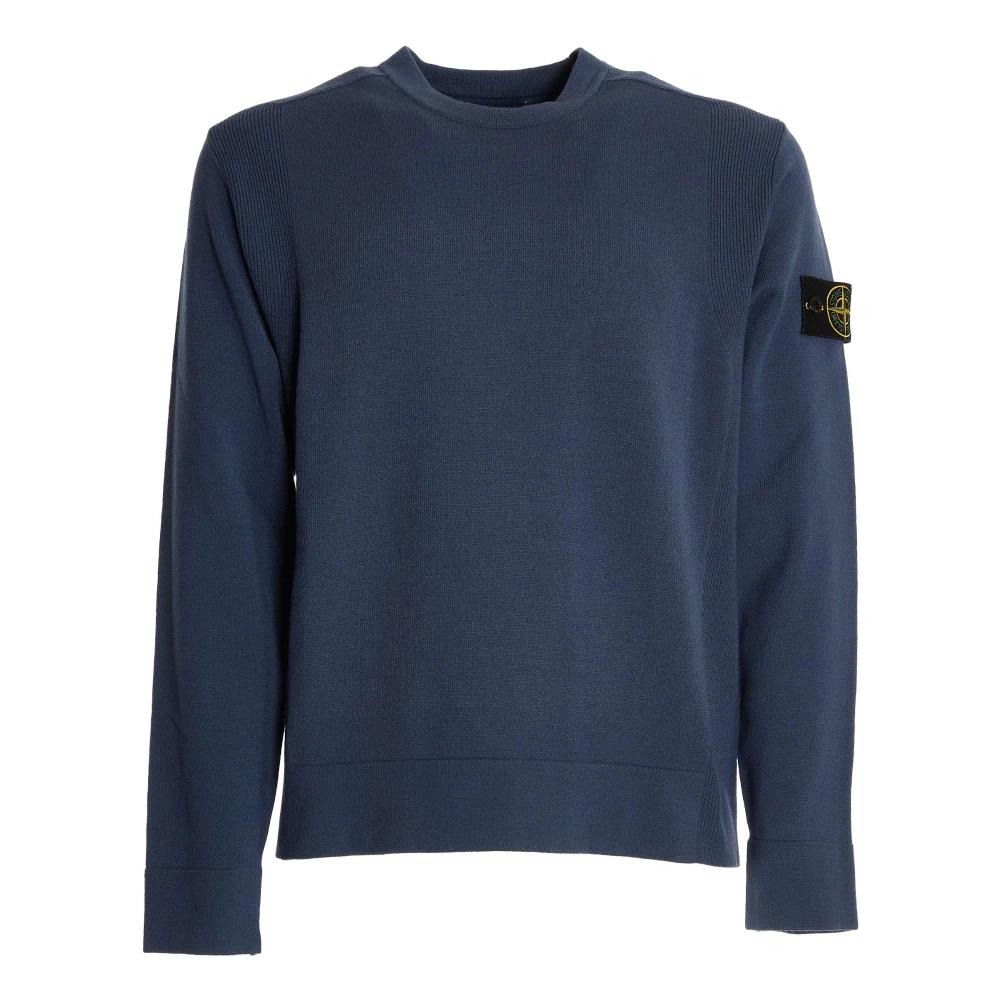 Stone Island Klassieke Crew Neck Sweater Blauw Blue Heren