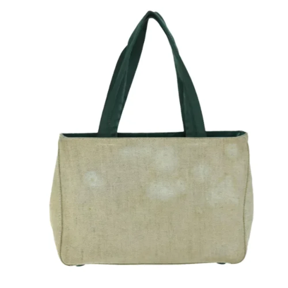 Prada Vintage Pre-owned Canvas handbags Beige Dames