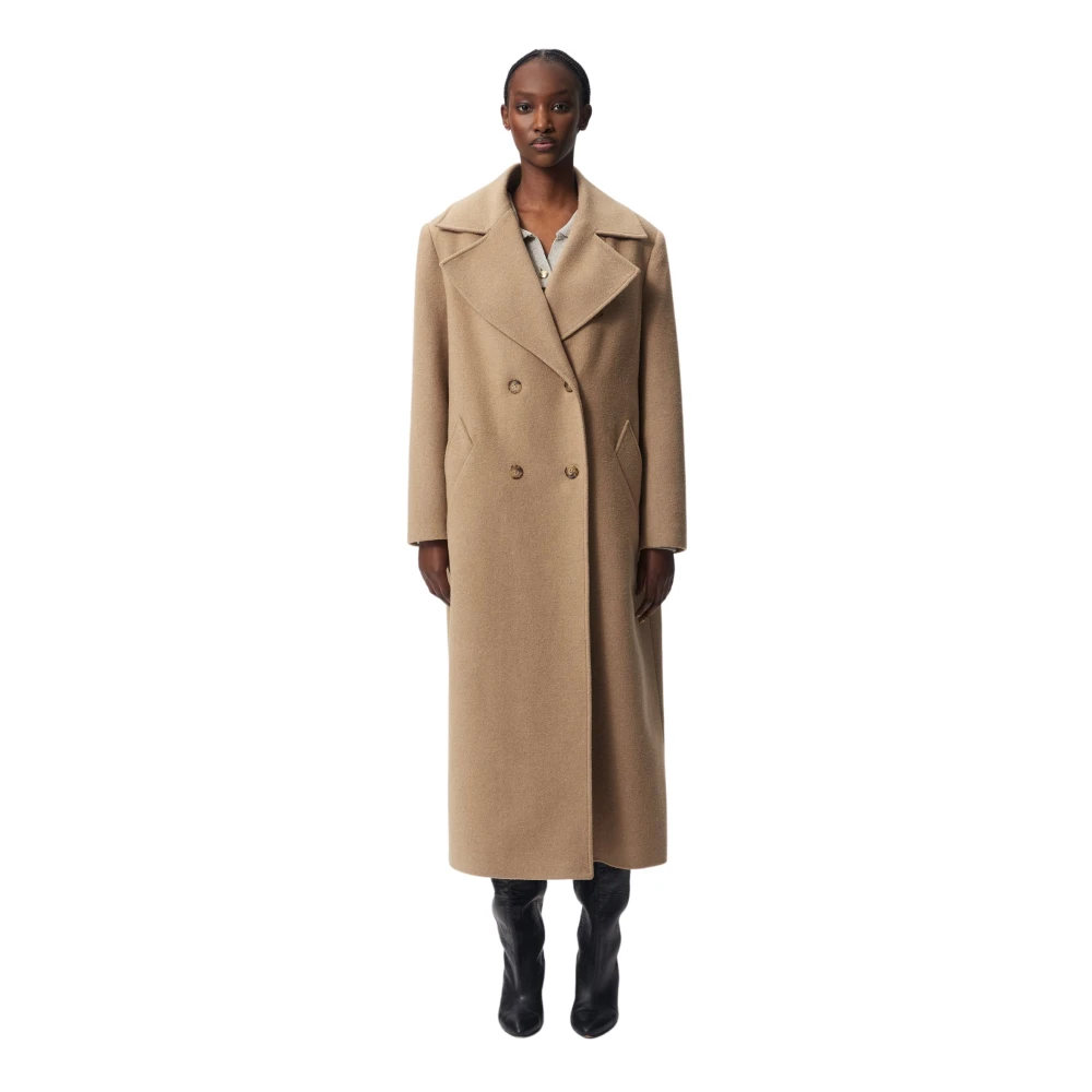 Bizuu Raffi Wollen Jas Beige Dames