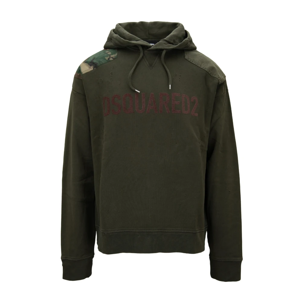 Dsquared2 Men's Green Hooded Sweatshirt - Hoodies - M - Sweatshirts & Hoodies
