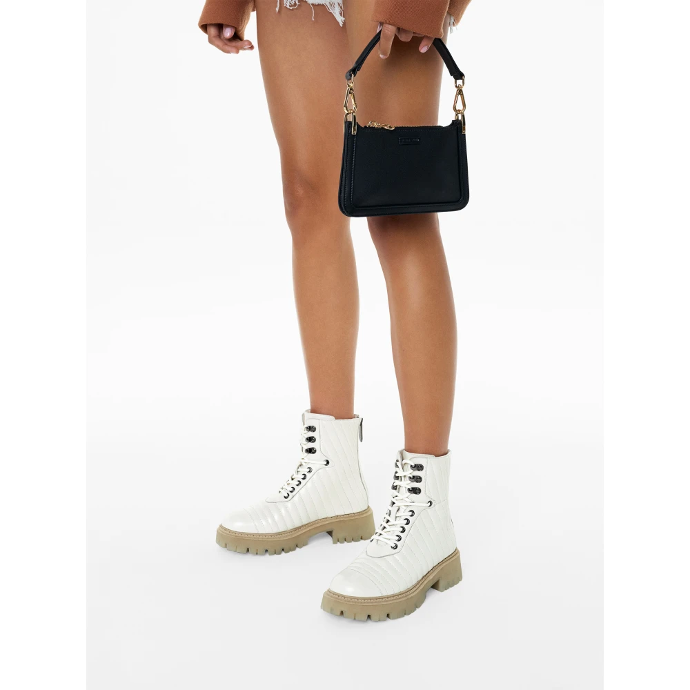 Kazar Studio Zwarte leren schoudertas met rechthoekige vorm Black Dames