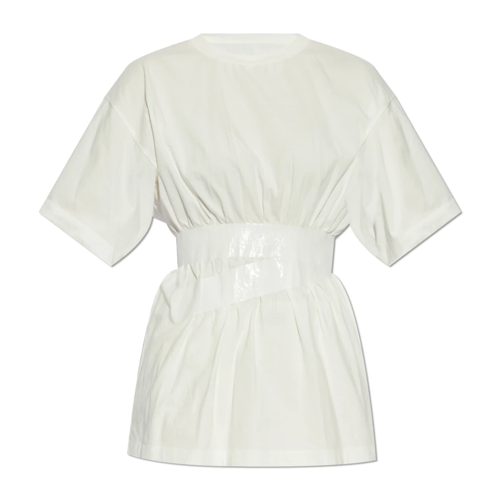 MM6 Maison Margiela T-shirt met drapering White Dames