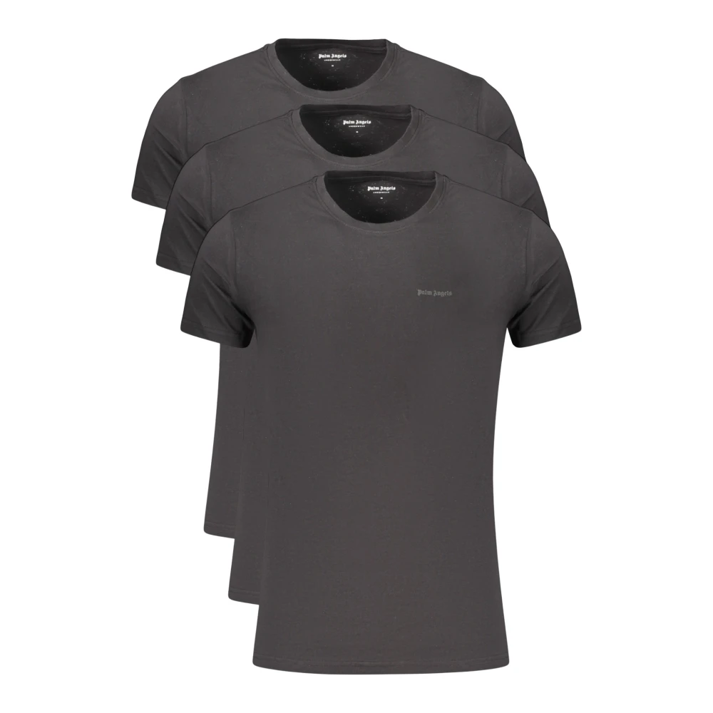 Palm Angels Men's Black T-Shirts, S, Short-Sleeved T-Shirt Tri-Pack