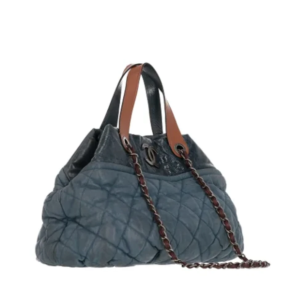 Chanel Vintage Pre-owned Leather chanel-bags Blue Dames