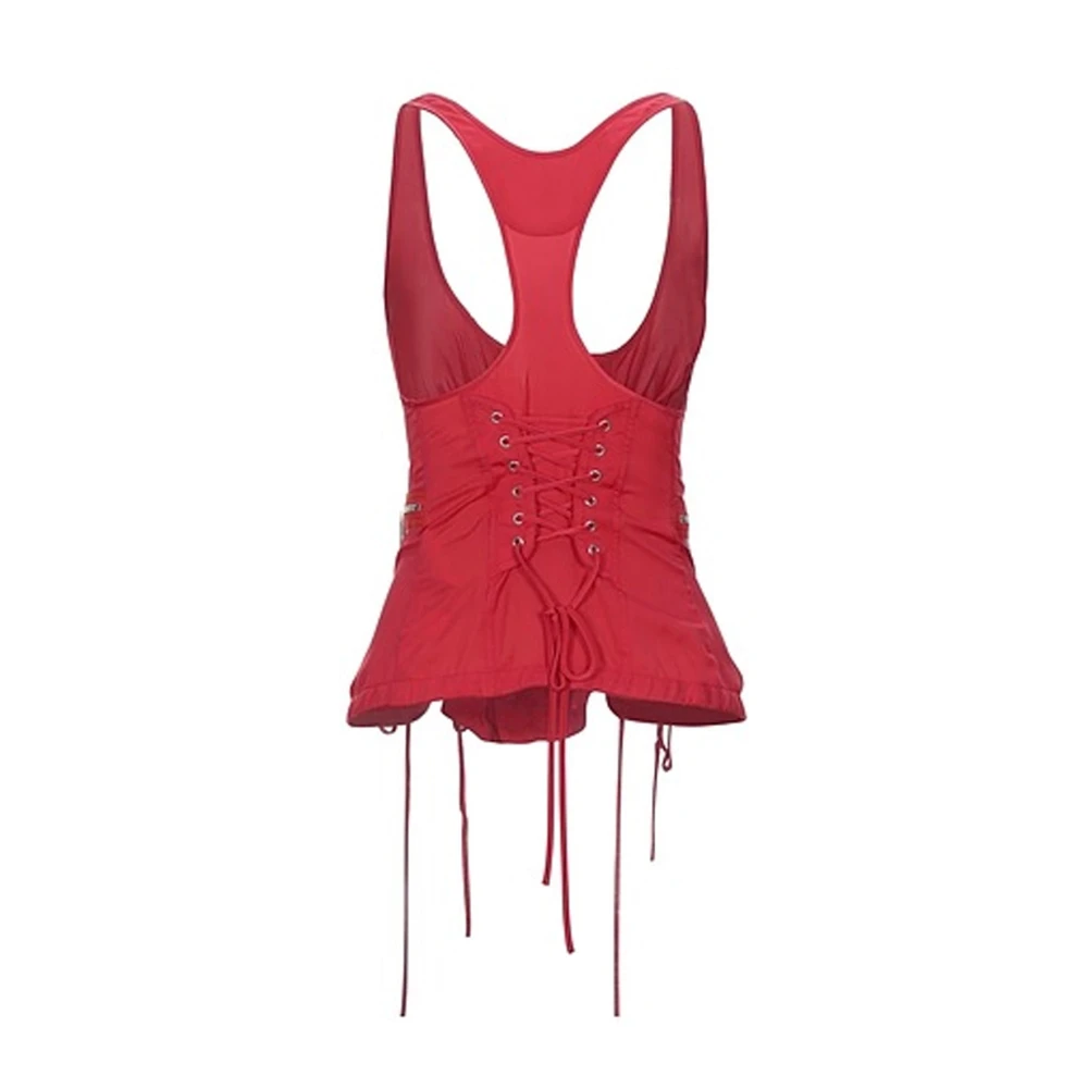 Dsquared2 Gekant corset top met voorrits Red Dames