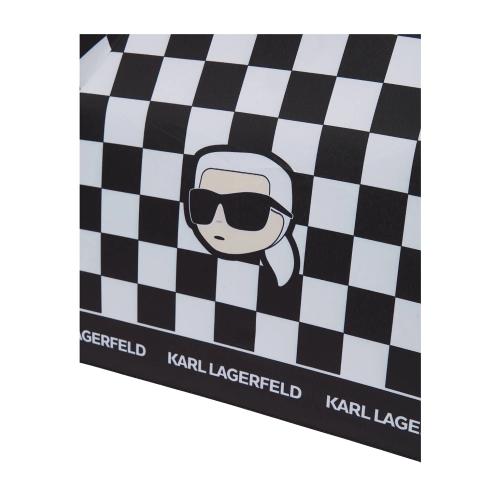 Karl Lagerfeld Geruite Fantasie Paraplu Black Dames