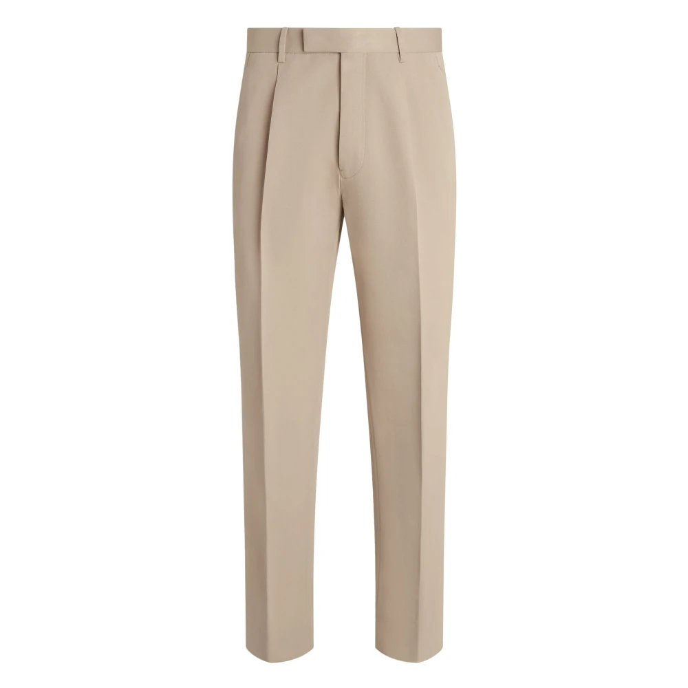 Z Zegna Beige Byxor med Bältesögla Beige, Herr