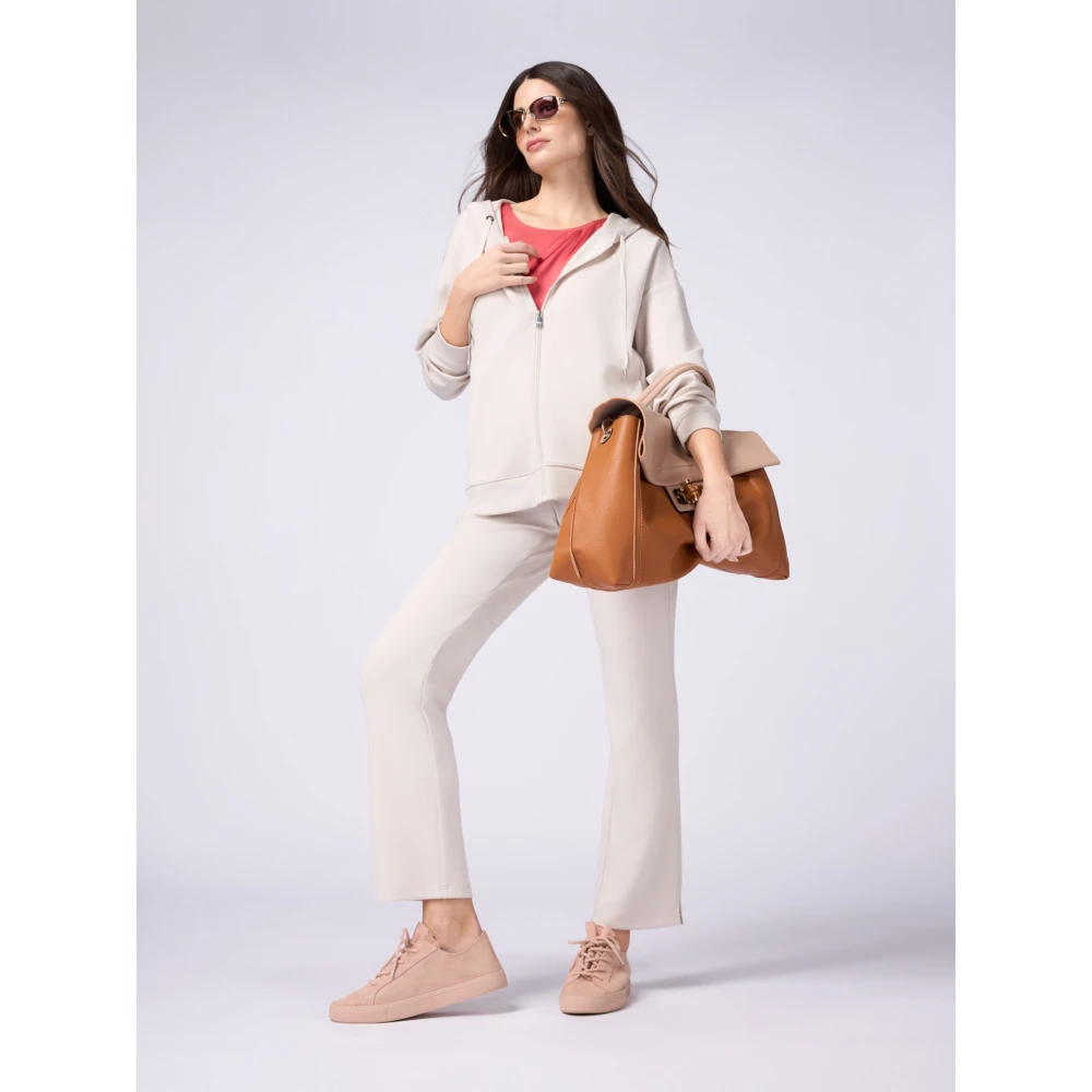 Oltre Zachte joggingbroek met trekkoord Beige Dames