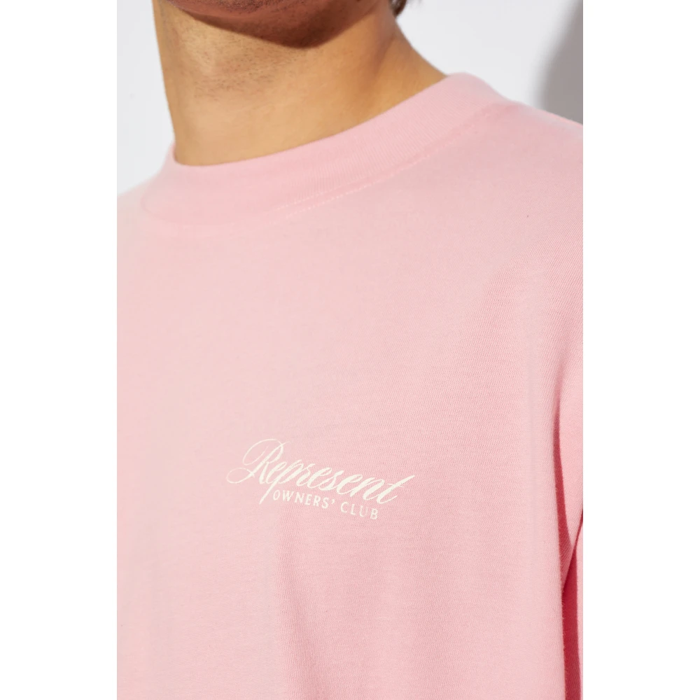 Represent Owners Club Script T-Shirt Pink Heren