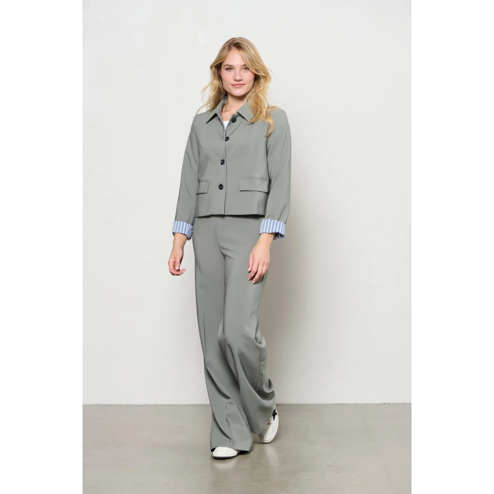 &Co Woman Blazer met ruitpatroon Green Dames