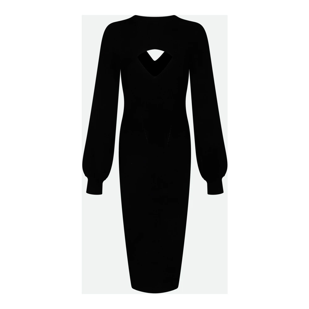 Twinset Zwart Gebreide Jurk en Vest Set Black Dames