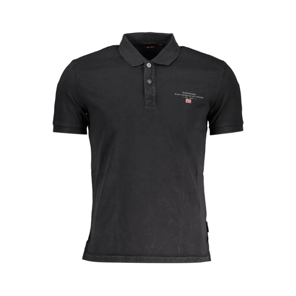 Napapijri Men's Black Polo Shirts, L, Elegant Embroidered Polo Shirt