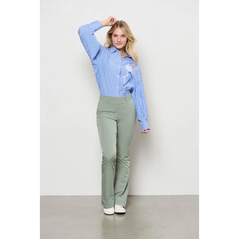 &Co Woman Overhemd met lange mouwen effen kleur Blue Dames