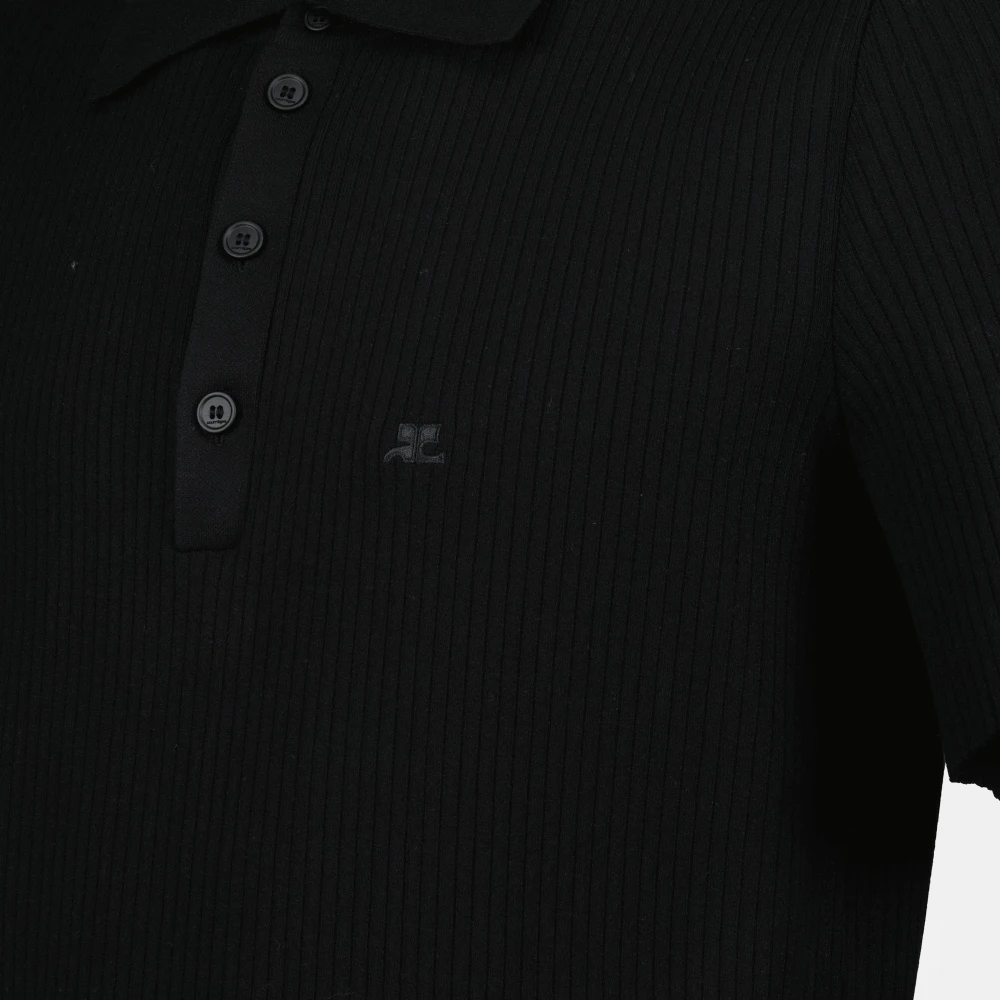 Courrèges Gebreide Polo Zwart Black Heren