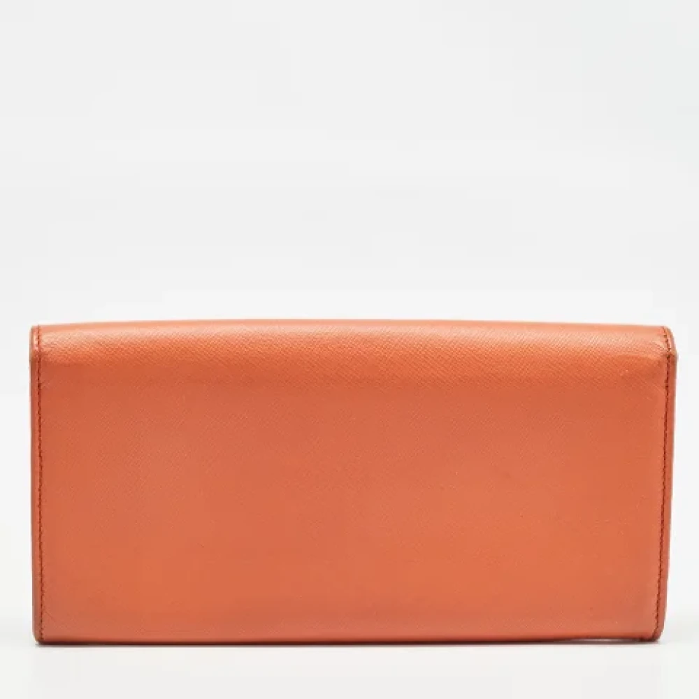 Prada Vintage Pre-owned Leather wallets Orange Dames