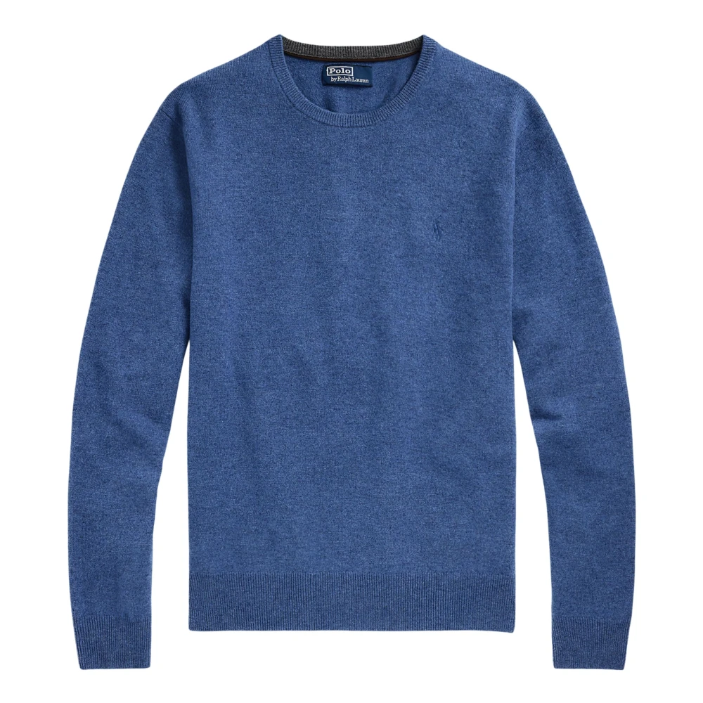 Ralph Lauren Men's Blue Round-Neck Knitwear, 2XL, Round Neck Jumper With Logo