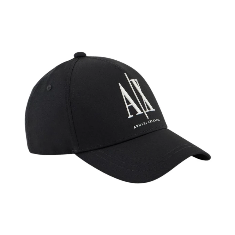 Armani Exchange Men's Black Monogram Baseball Cap