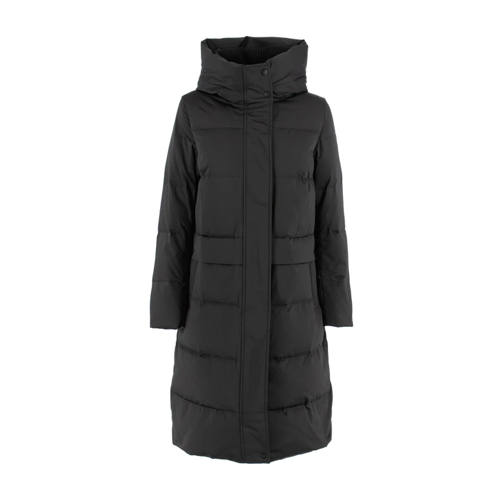 Duno Women's Black Quilted Hooded Jacket For Versatile Comfort