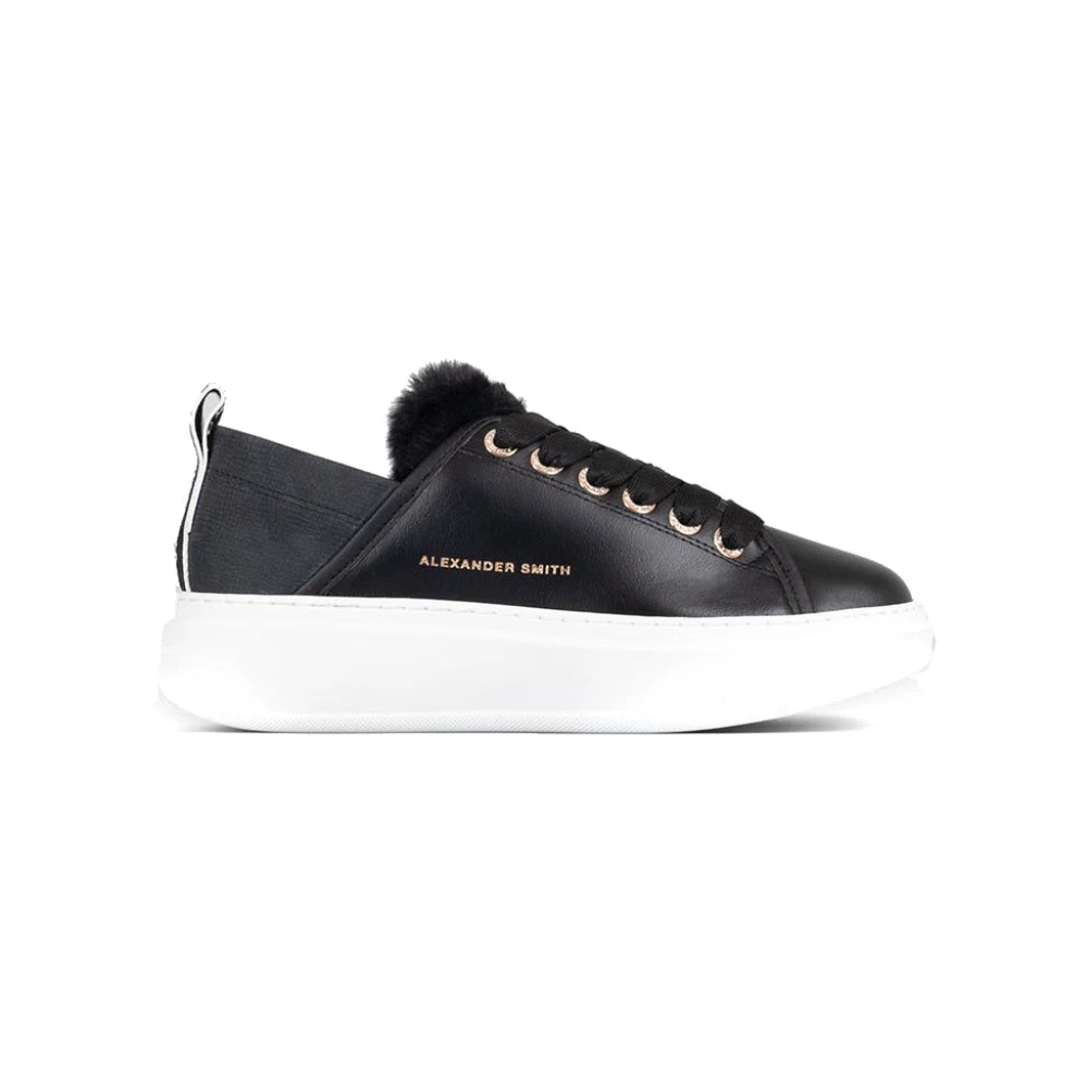 Alexander Smith Zwarte Leren Casual Sneakers Dames Schoenen