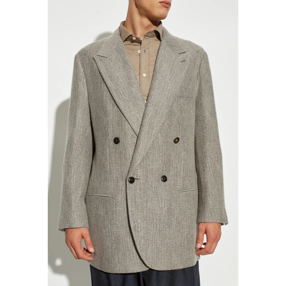 Giorgio Armani Dubbelrijige blazer Gray Heren