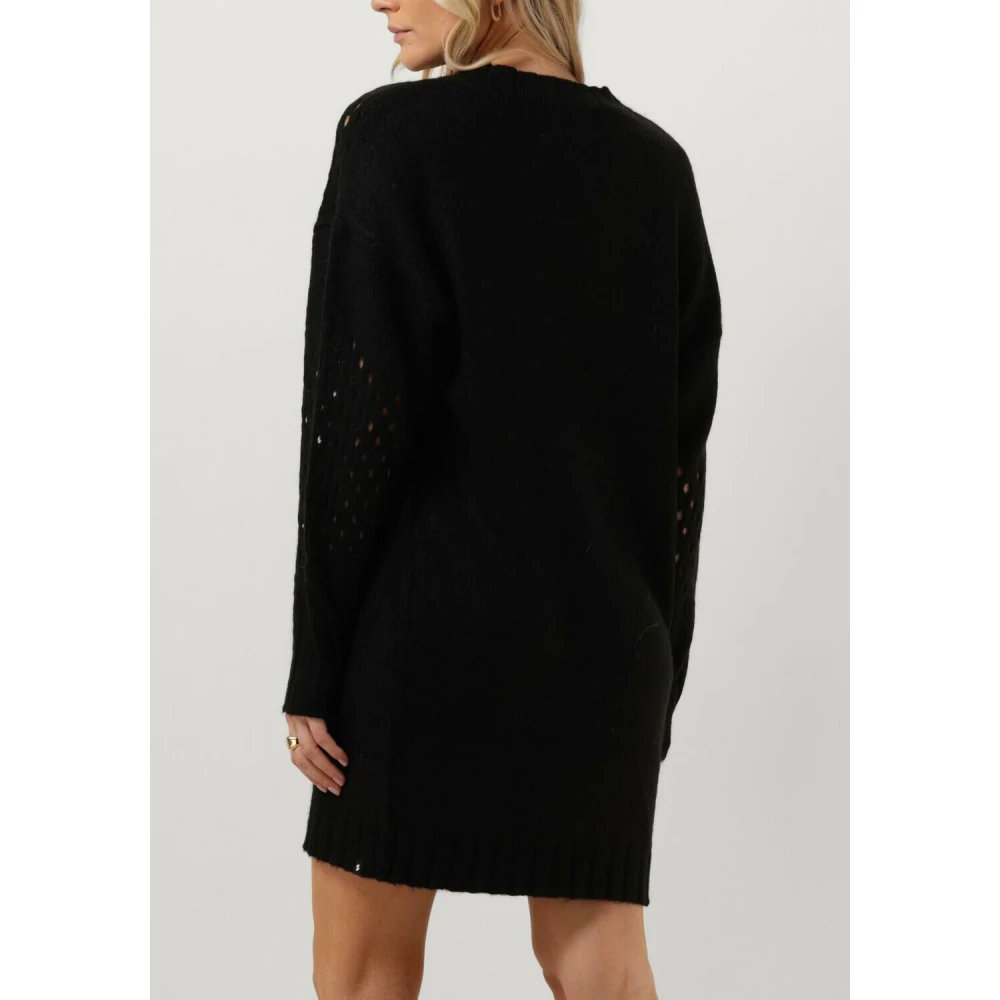Simple Zwarte Coltrui Gebreid Black Dames