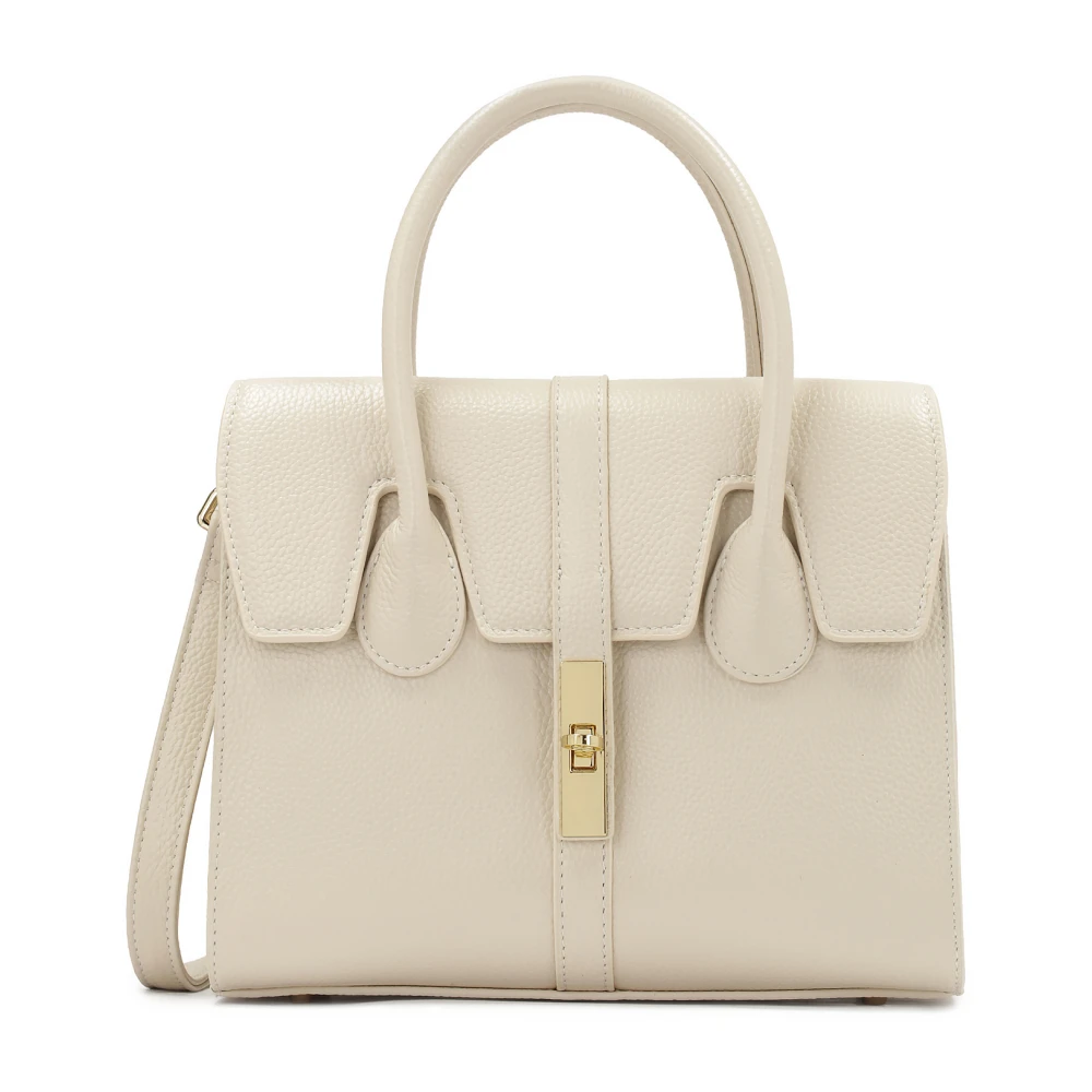 Kazar Chique leren handtas met een fijne flap Beige Dames