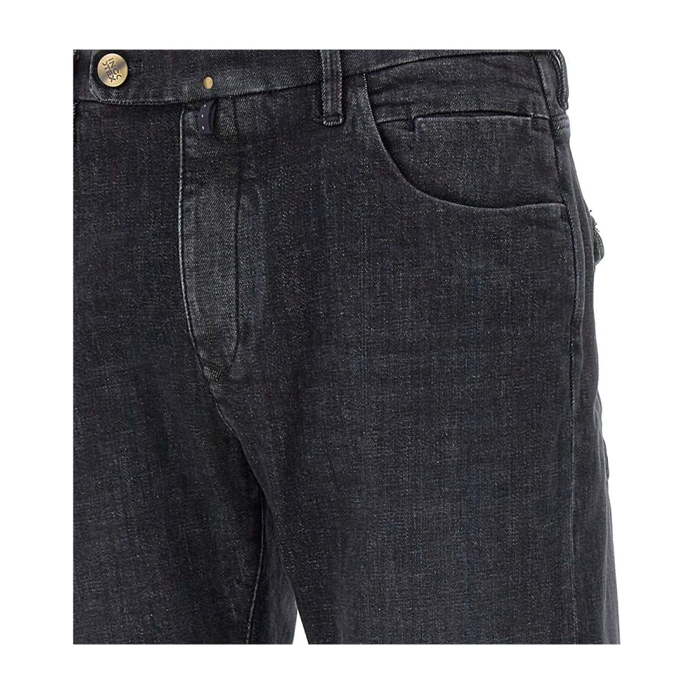 Incotex Zwarte Stretch Denim Slim Fit Jeans Black Heren