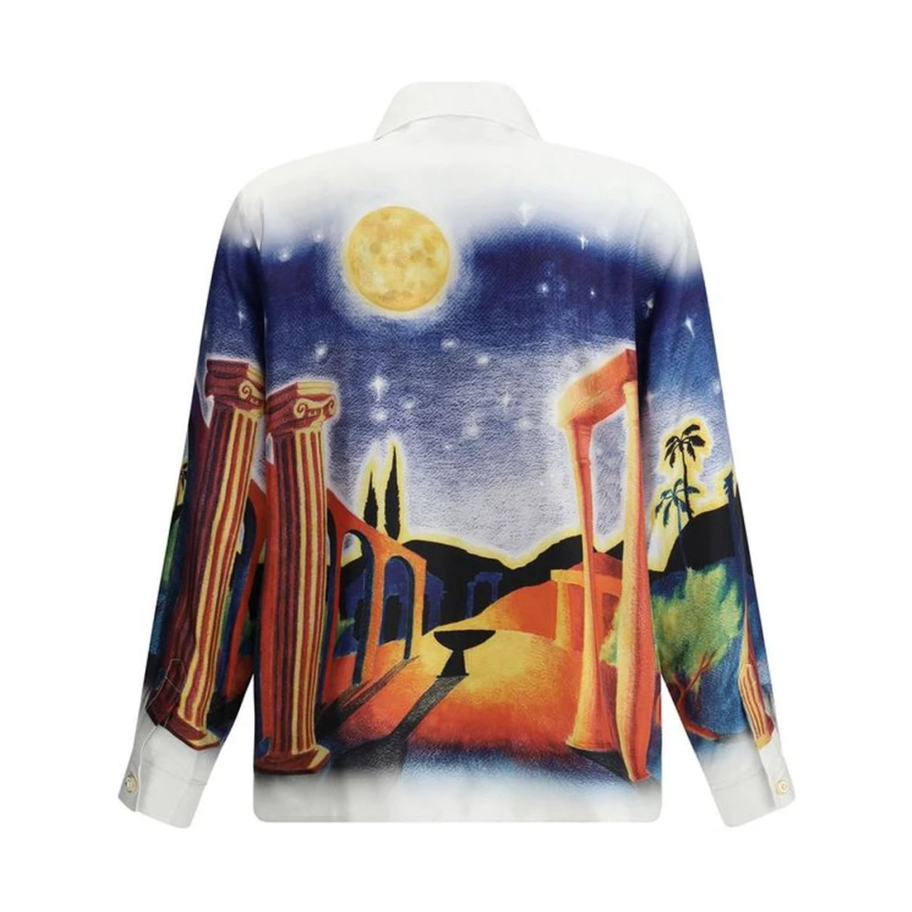 Casablanca Zijden Cubaanse Kraag Shirt met Maxi Print Multicolor Heren