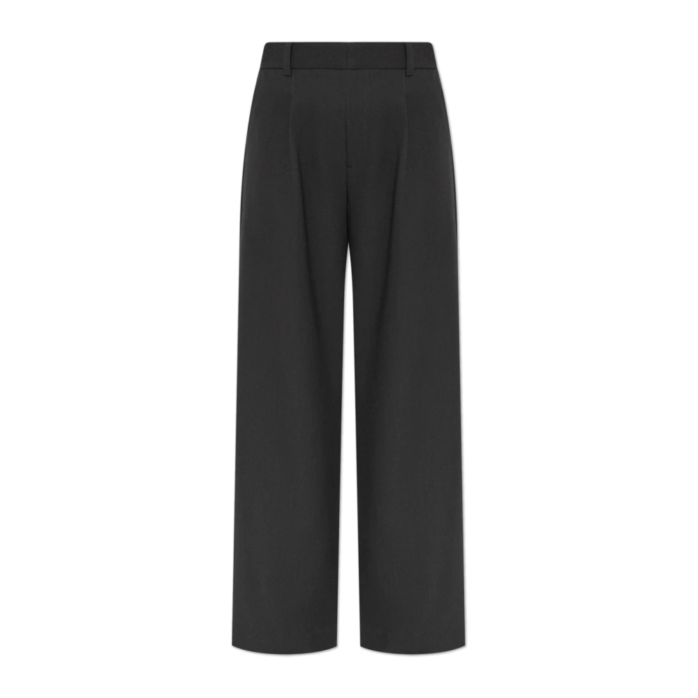 Gestuz Hoge Taille Wijde Pijp Donkergrijze Broek Gray Dames