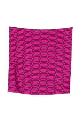 Rosa Geometriskt Sidenscarf