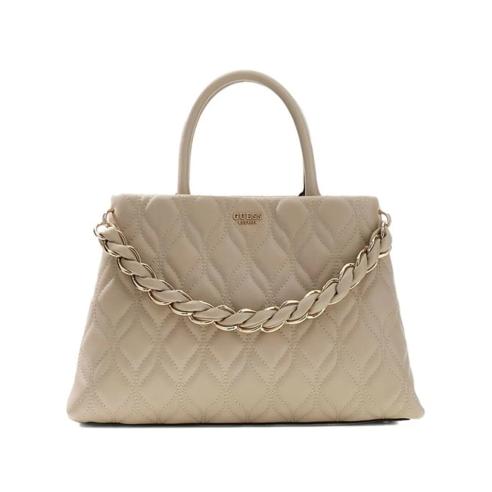 Guess Maxine Girlfriend Satchel - Female - Handbags - Beige - One Size - Bags