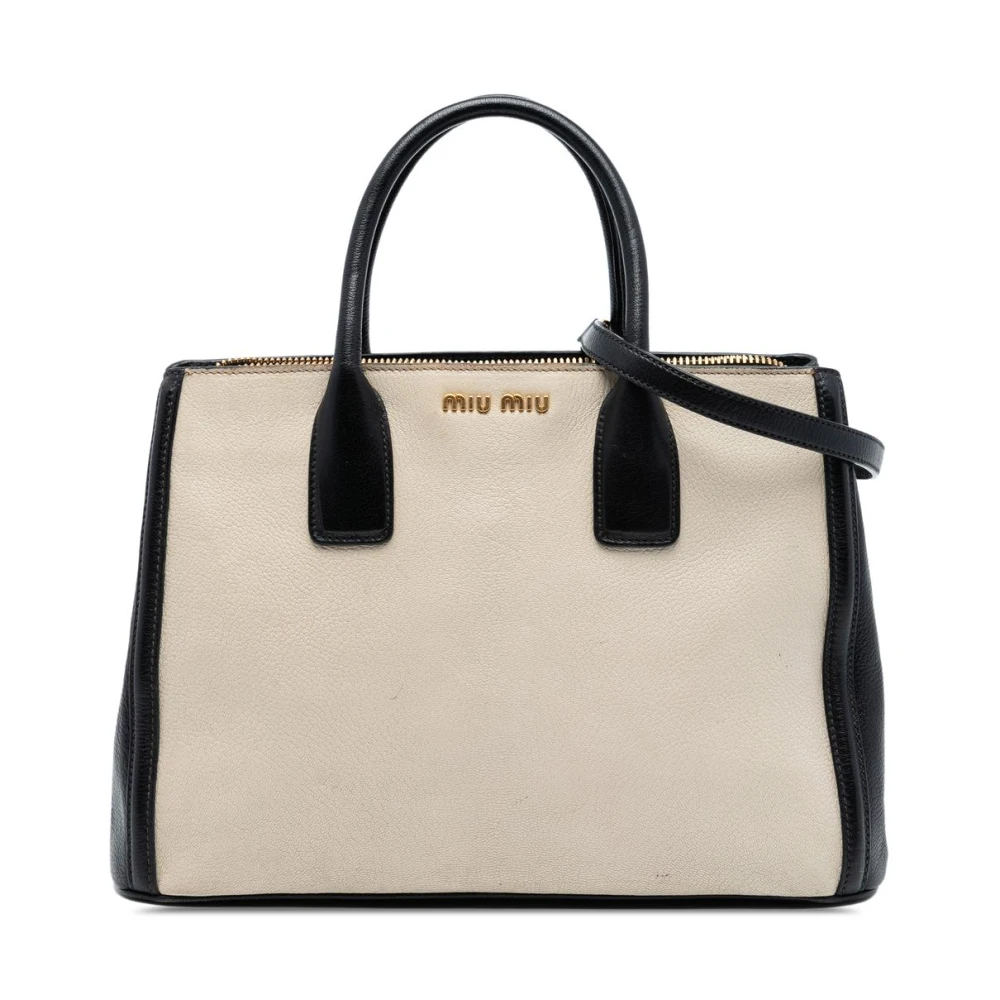 Miu Miu Pre-Owned Women's White Pre-Owned Top Handle Bag