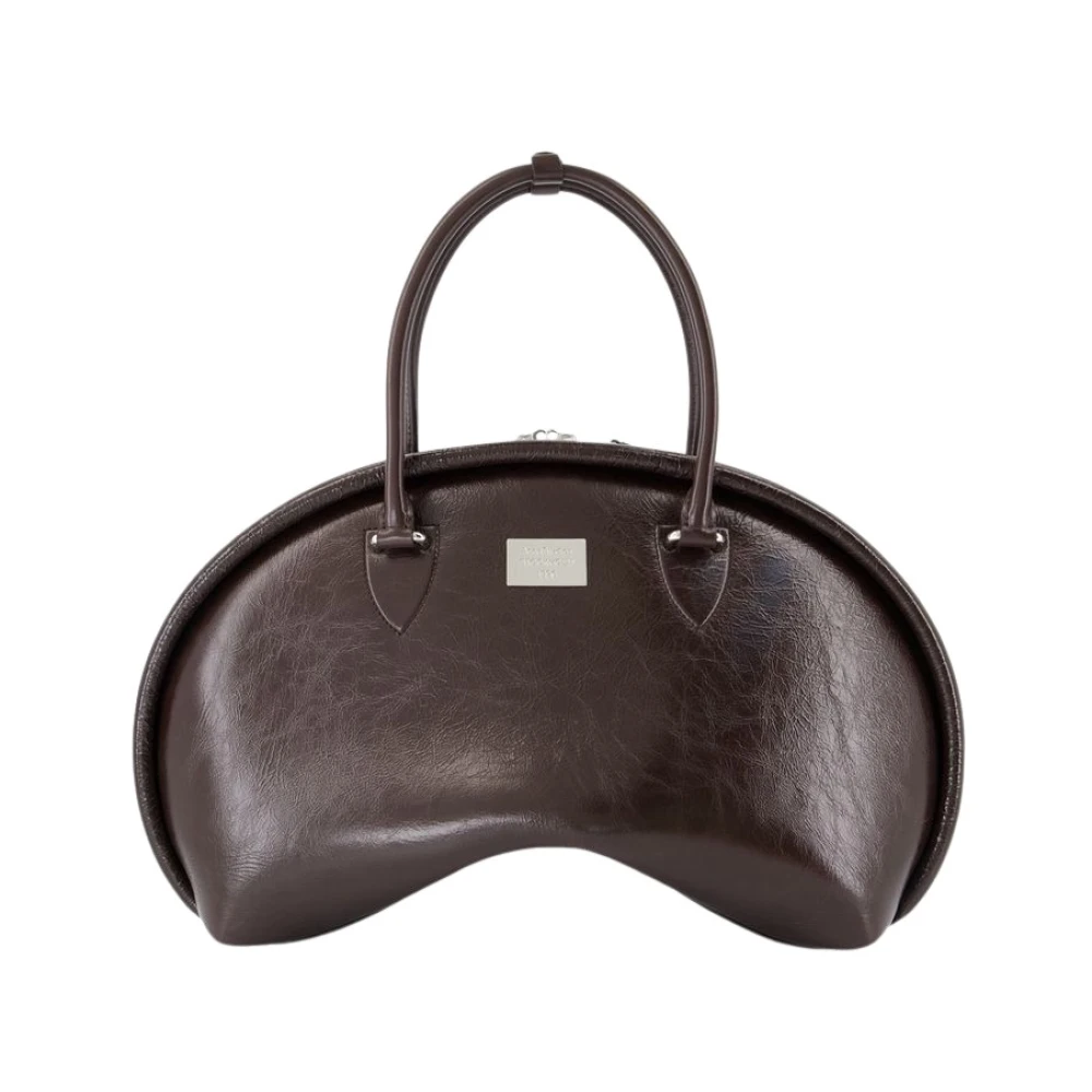 Acne Studios Bruine Leren Schoudertas met Bovenhandvatten Brown Dames