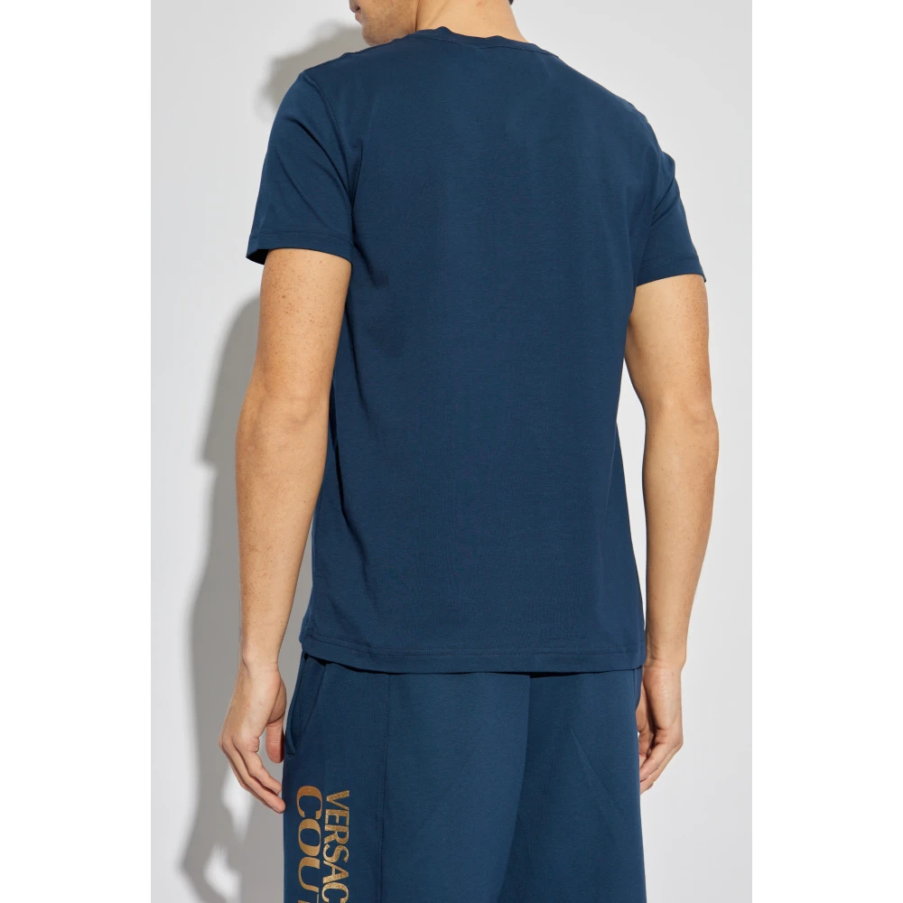 Versace Jeans Couture T-shirt met bedrukt logo Blue Heren