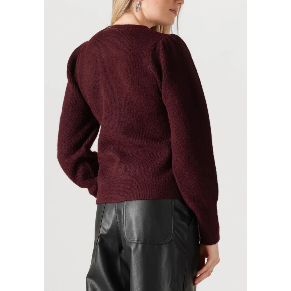 NEO NOIR Bordeaux Gebreid Vest Elegante Touch Red Dames