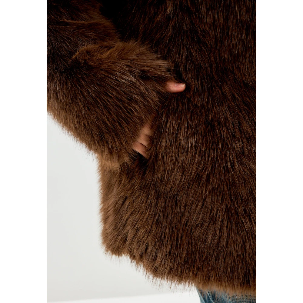 Cesare Gaspari Faux Fur & Shearling Jackets Brown Dames