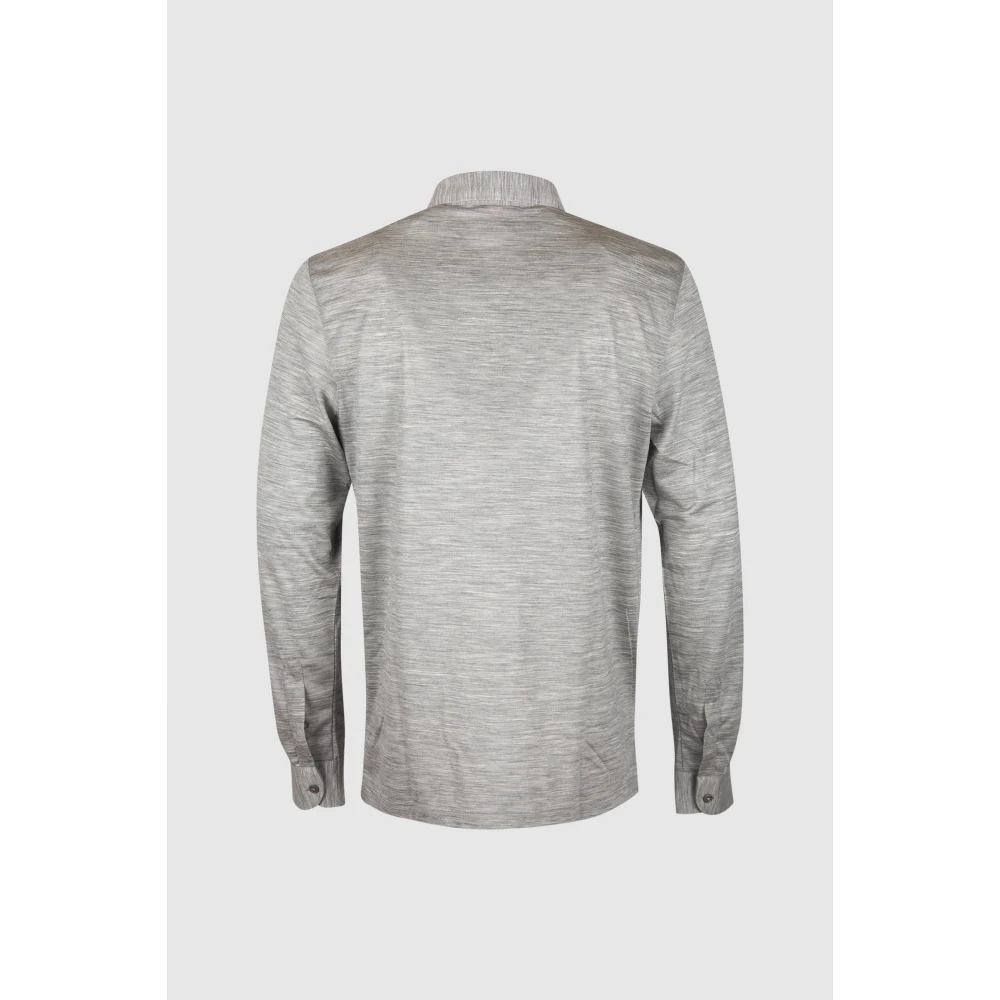 Gran Sasso Wollen Polo Shirt Gray Heren