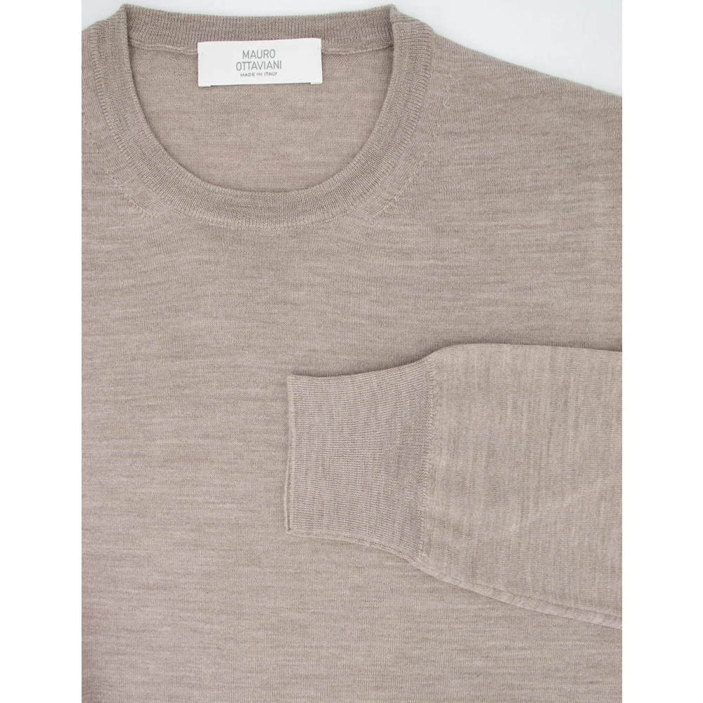 Mauro Ottaviani Elegant Crew Neck Sweater Beige Heren