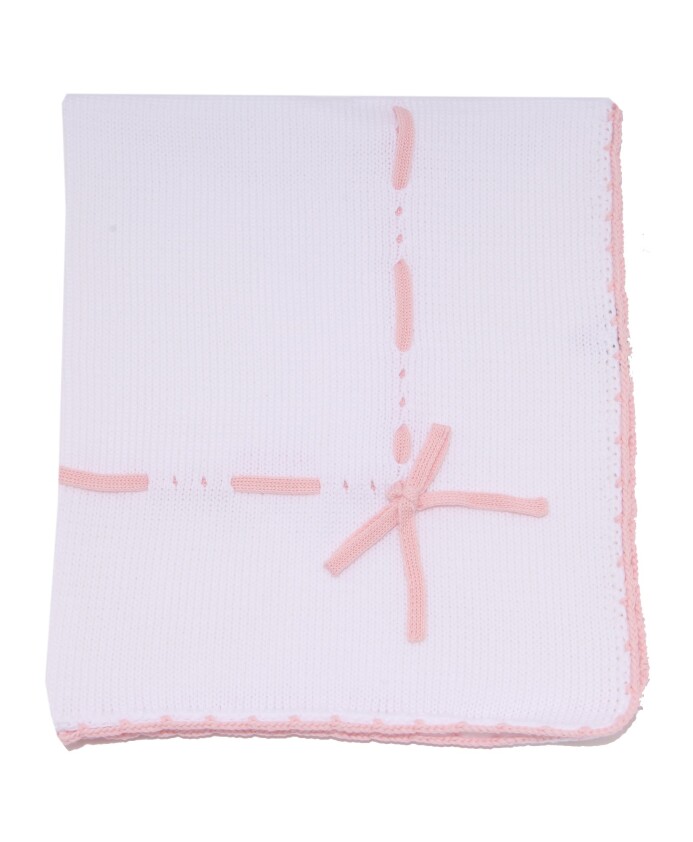 couverture-en-coton-blanc-rose
