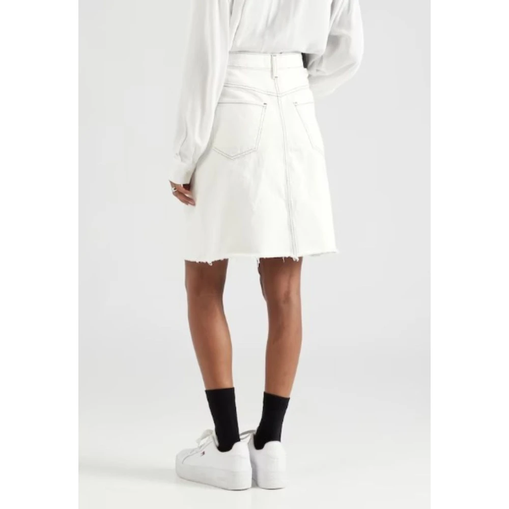 Tommy Hilfiger Denim A-Lijn Rok in Ecru Beige Dames