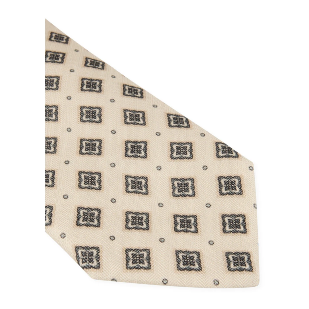 Stenströms Zijden Linnen Stropdas Offwhite Multicolor Heren