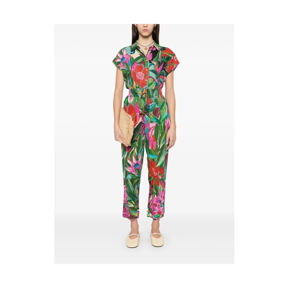 Farm Rio Groene Asperge Knoopshirt Multicolor Dames