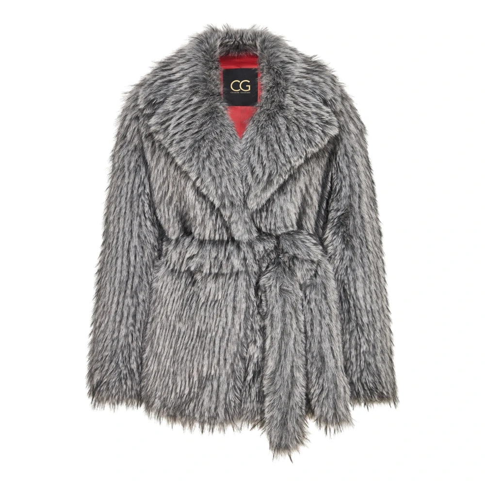 Cesare Gaspari Elegante Grijze Nep Bontjas Luxe Winterkleding voor Vrouwen Gray Dames