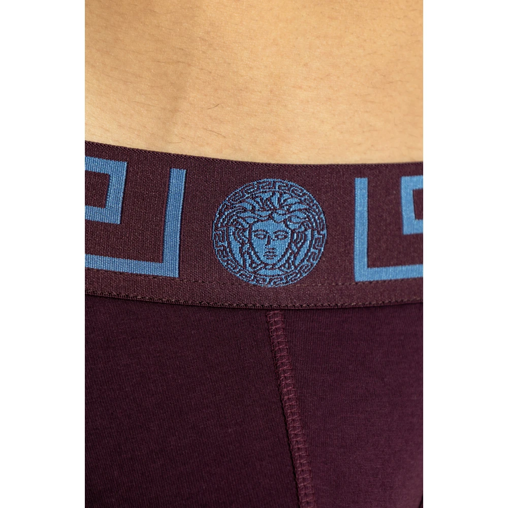 Versace Katoenen slips Purple Heren
