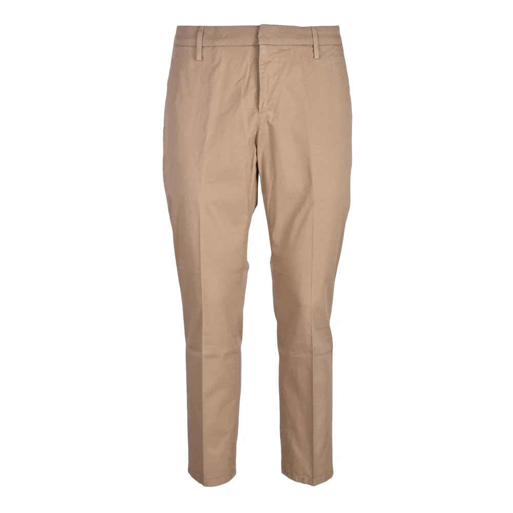 Dondup Katoen Elastaan Broek Beige Heren