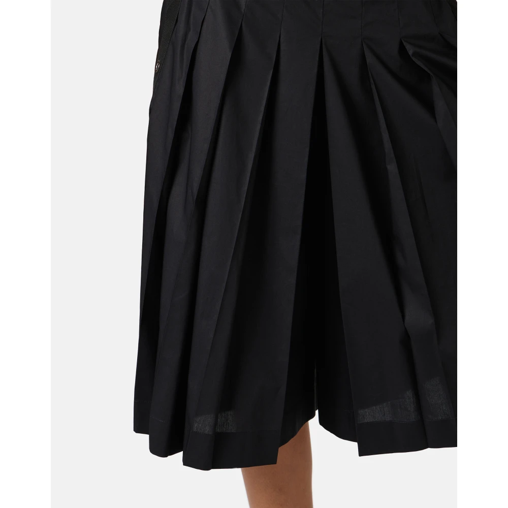 Iceberg Zwarte geplooide rok met norHeren taille in katoenen popeline Black Dames