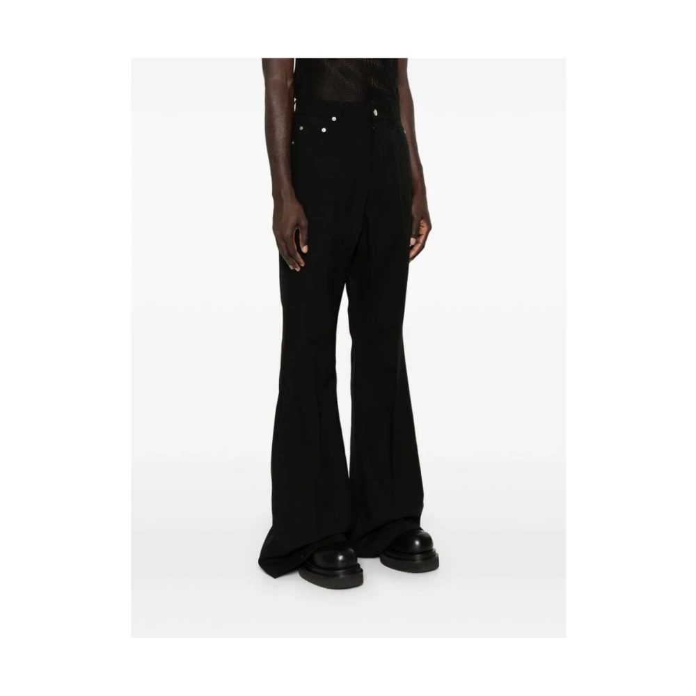 Rick Owens Zwarte Wol Bootcut Jeans Black Heren