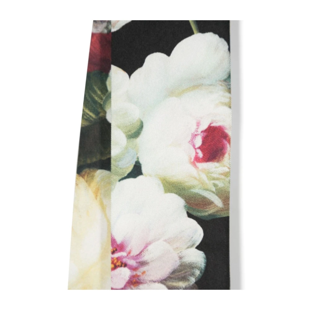 Dolce & Gabbana Zijden sjaal met bloemenprint Black Dames